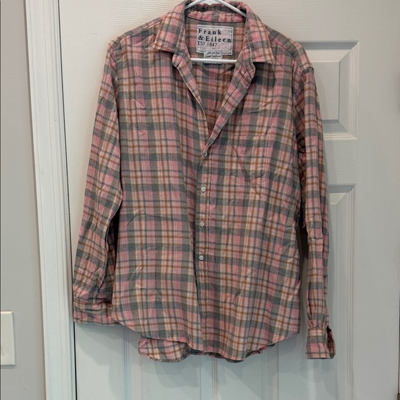 Frank & Eileen Tops - Frank & Eileen Pink and Grey flannel Button-Down Shirt